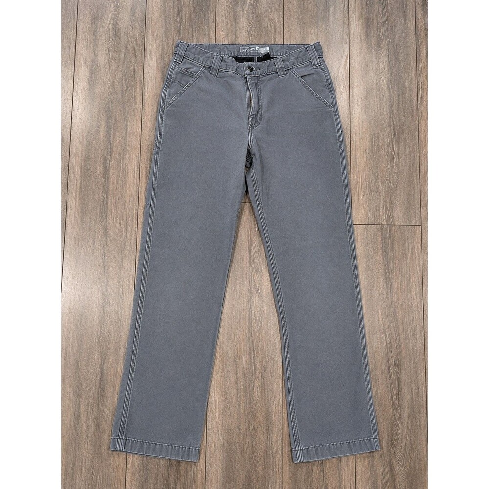 Carhartt Relaxed Fit Canvas Work Pants Mens 32x32 Gray Carpenter Utility